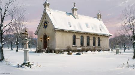 01450-2603457834-snow, scenery, tree, bare tree, outdoors, winter, church, no humans.png